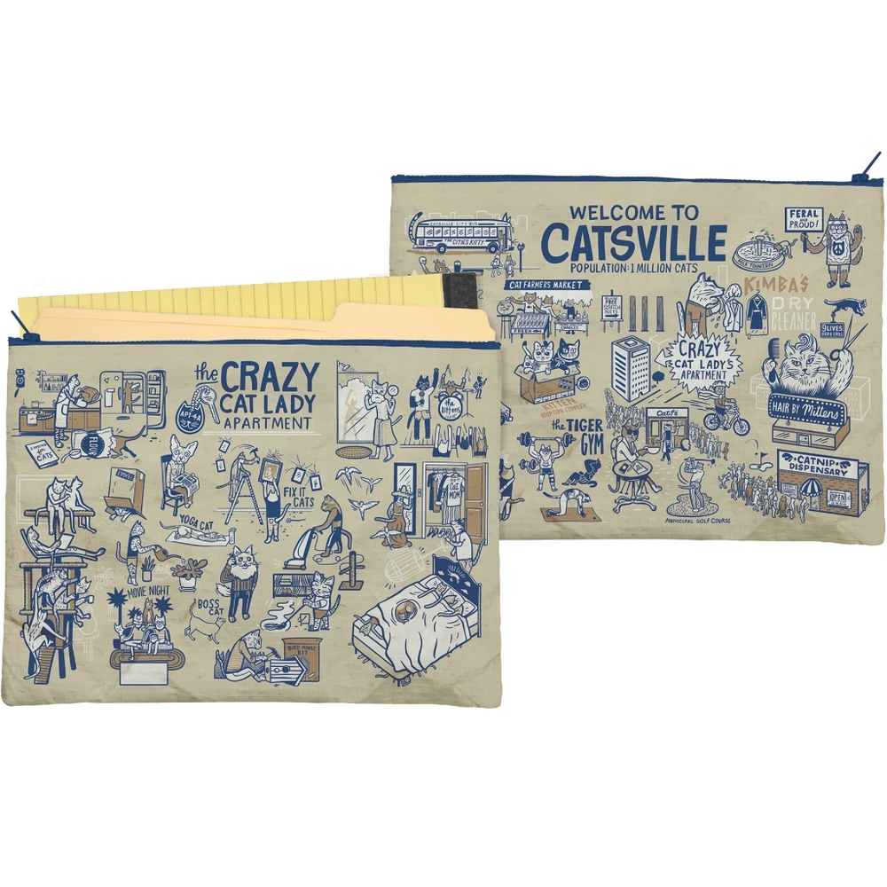 Crazy Cat Lady Zipper Folder